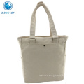 One Large Compartment Canvas Tote Shoulder Bag with Pockets Daily Shopping Bag